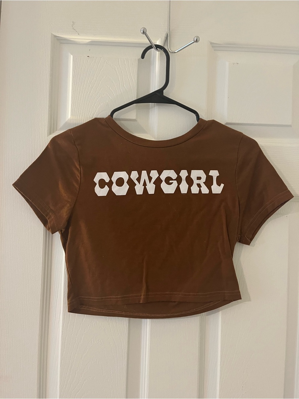 Cowgirl Graphic Crop Tee - Brown